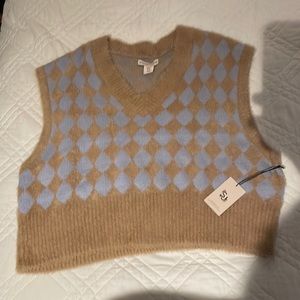 NWT Sincerely Jules NWT Argyle Academia Sweater Vest in blue/tan size XL